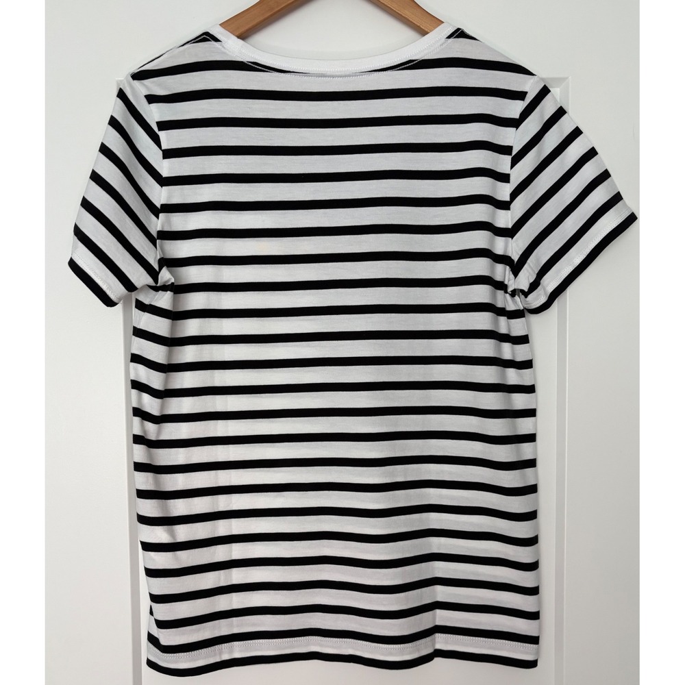 Kate Spade Broome Street Queen Bee Striped T-Shirt Parisian Nautical Glitter M - Picture 2 of 7